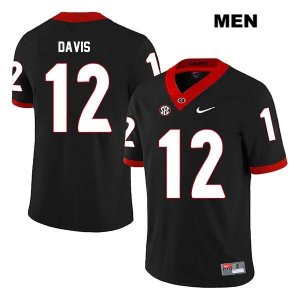 Men's Georgia Bulldogs NCAA #12 Rian Davis Nike Stitched Black Legend Authentic College Football Jersey PVW5154OY